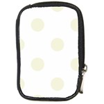 Polka Dots - Beige on White Compact Camera Leather Case