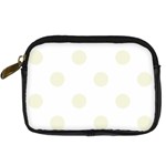 Polka Dots - Beige on White Digital Camera Leather Case