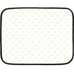 Polka Dots - Beige on White Double Sided Fleece Blanket (Mini)