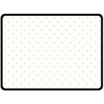 Polka Dots - Beige on White Fleece Blanket (Large) (One Side)
