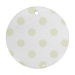 Polka Dots - Beige on White Ornament (Round)