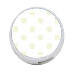 Polka Dots - Beige on White 4-Port USB Hub (One Side)