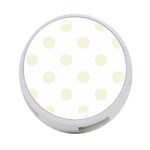 Polka Dots - Beige on White 4-Port USB Hub (Two Sides)