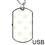 Polka Dots - Beige on White Dog Tag USB Flash (Two Sides)