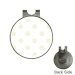 Polka Dots - Beige on White Golf Ball Marker Hat Clip