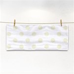Polka Dots - Beige on White Hand Towel