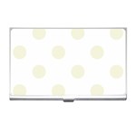 Polka Dots - Beige on White Business Card Holder