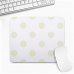 Polka Dots - Beige on White Large Mousepad