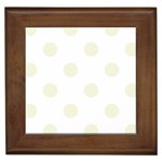 Polka Dots - Beige on White Framed Tile