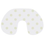 Polka Dots - Beige on White Travel Neck Pillow