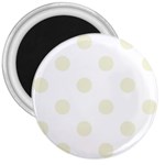 Polka Dots - Beige on White 3  Magnet