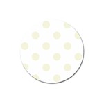 Polka Dots - Beige on White Magnet 3  (Round)