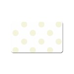 Polka Dots - Beige on White Magnet (Name Card)