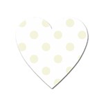 Polka Dots - Beige on White Magnet (Heart)