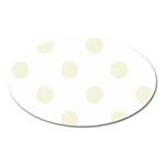 Polka Dots - Beige on White Magnet (Oval)