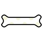 Polka Dots - Beige on White Magnet (Dog Bone)