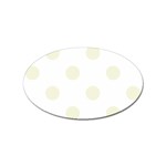 Polka Dots - Beige on White Sticker Oval (10 pack)