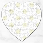 Polka Dots - Beige on White Jigsaw Puzzle (Heart)
