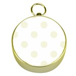 Polka Dots - Beige on White Gold Compass