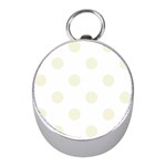 Polka Dots - Beige on White Silver Compass (Mini)