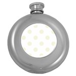 Polka Dots - Beige on White Hip Flask (5 oz)