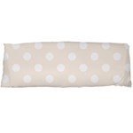 Polka Dots - White on Linen Body Pillow Case (Dakimakura) (One Side)