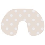 Polka Dots - White on Linen Travel Neck Pillow