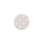 Polka Dots - White on Linen 1  Mini Button