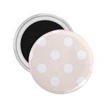 Polka Dots - White on Linen 2.25  Magnet