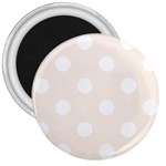 Polka Dots - White on Linen 3  Magnet