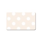 Polka Dots - White on Linen Magnet (Name Card)