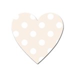 Polka Dots - White on Linen Magnet (Heart)