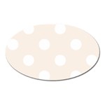 Polka Dots - White on Linen Magnet (Oval)