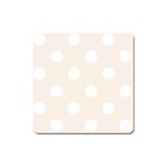 Polka Dots - White on Linen Magnet (Square)