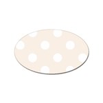 Polka Dots - White on Linen Sticker Oval (10 pack)