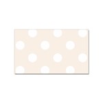Polka Dots - White on Linen Sticker (Rectangular)