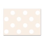 Polka Dots - White on Linen Sticker A4 (100 pack)