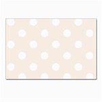 Polka Dots - White on Linen Postcard 4 x 6  (Pkg of 10)