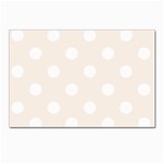 Polka Dots - White on Linen Postcard 5  x 7 