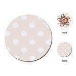 Polka Dots - White on Linen Playing Cards (Round)