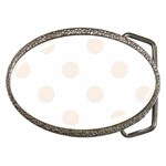 Polka Dots - Linen on White Belt Buckle