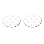 Polka Dots - Linen on White Cufflinks (Oval)
