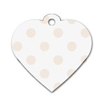 Polka Dots - Linen on White Dog Tag Heart (Two Sides)