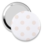 Polka Dots - Linen on White 3  Handbag Mirror
