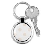Polka Dots - Linen on White Key Chain (Round)