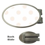 Polka Dots - Linen on White Money Clip (Oval)
