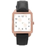 Polka Dots - Linen on White Rose Gold Leather Watch
