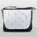 Polka Dots - Linen on White Messenger Bag