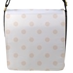 Polka Dots - Linen on White Flap Closure Messenger Bag (S)