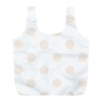 Polka Dots - Linen on White Full Print Recycle Bag (L)